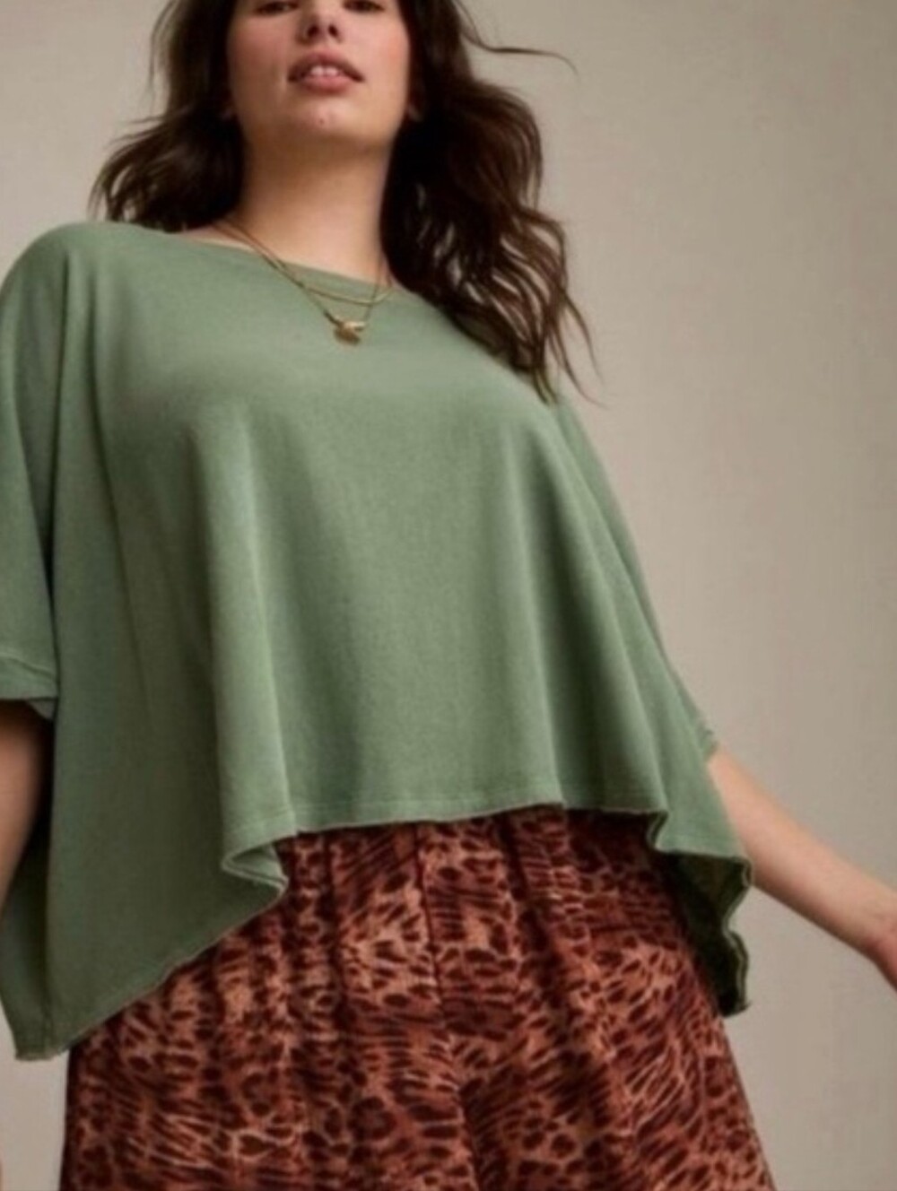 Torrid Festi Sage Green Oversized Dolman Top - Size 0X - NWOT!